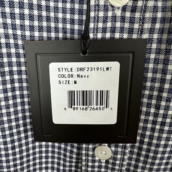 DSTRCT&Row Dress Shirt Long Sleeve White Blue Check Collared Size Medium NEW - Picture 6 of 10